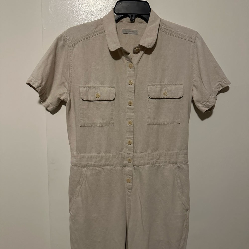 Outerknown Beige Button-Up Jumpsuit - image 2